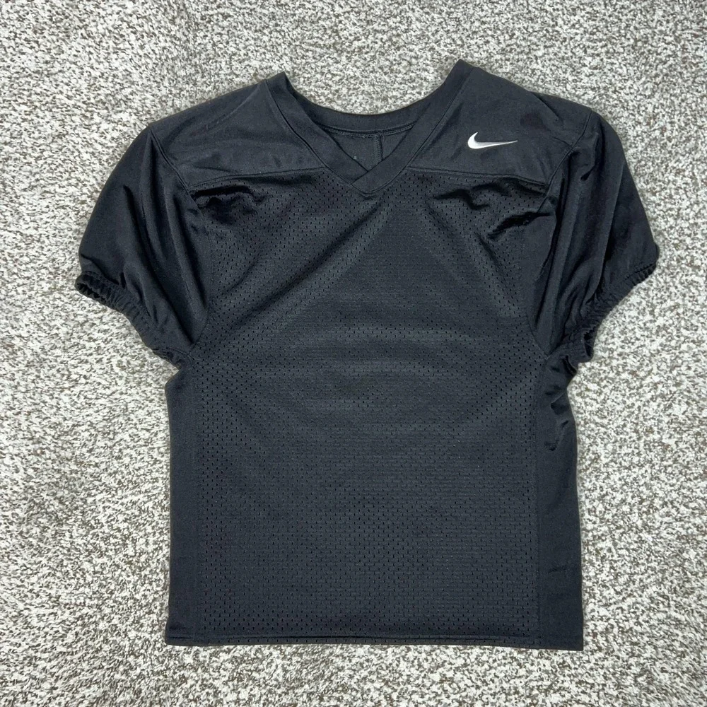 Nike Shirt Boys Large‎ Black Dri-FIT Mesh Football Jersey V Neck Practice Top